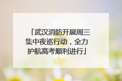 武汉消防开展周三集中夜巡行动，全力护航高考顺利进行