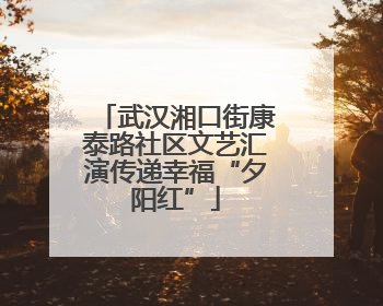 武汉湘口街康泰路社区文艺汇演传递幸福“夕阳红”