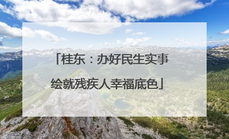 桂东：办好民生实事 绘就残疾人幸福底色