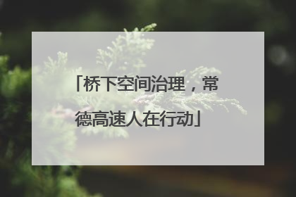 桥下空间治理，常德高速人在行动