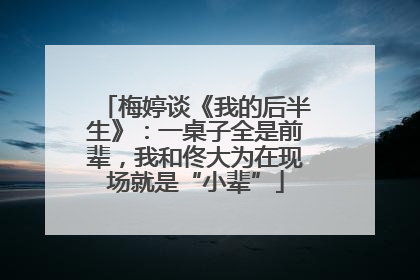 梅婷谈《我的后半生》：一桌子全是前辈，我和佟大为在现场就是“小辈”