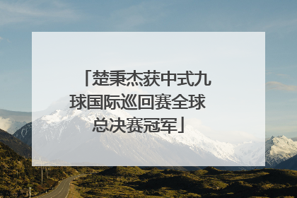楚秉杰获中式九球国际巡回赛全球总决赛冠军