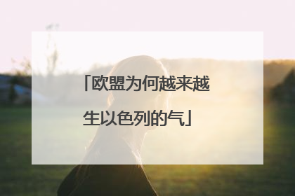 欧盟为何越来越生以色列的气