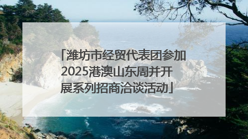 潍坊市经贸代表团参加2025港澳山东周并开展系列招商洽谈活动