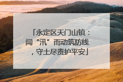 永定区天门山镇：闻“汛”而动筑防线，守土尽责护平安