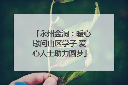 永州金洞：暖心慰问山区学子 爱心人士助力圆梦