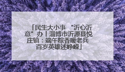 民生大小事 “沂心沂意”办丨淄博市沂源县悦庄镇：端午粽香暖老兵 百岁英雄述峥嵘