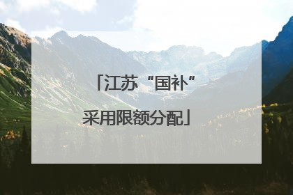 江苏“国补”采用限额分配