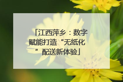 江西萍乡：数字赋能打造“无纸化”配送新体验