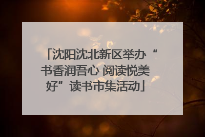 沈阳沈北新区举办“书香润吾心 阅读悦美好”读书市集活动