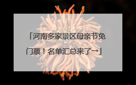 河南多家景区母亲节免门票！名单汇总来了→