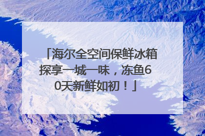 海尔全空间保鲜冰箱探享一城一味，冻鱼60天新鲜如初！