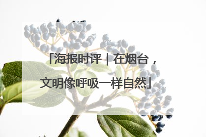 海报时评｜在烟台，文明像呼吸一样自然