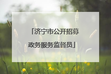 济宁市公开招募政务服务监督员