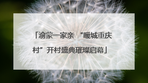 渝蒙一家亲 “暖城重庆村”开村盛典璀璨启幕