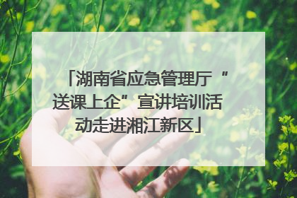 湖南省应急管理厅“送课上企”宣讲培训活动走进湘江新区