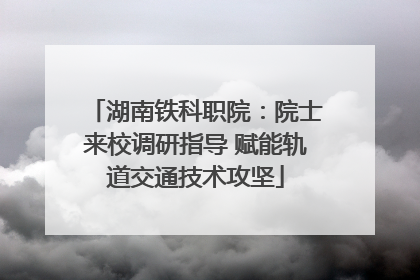 湖南铁科职院：院士来校调研指导 赋能轨道交通技术攻坚
