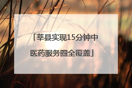 莘县实现15分钟中医药服务圈全覆盖