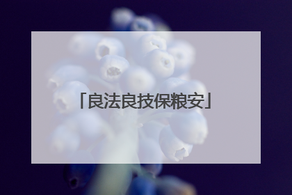 良法良技保粮安