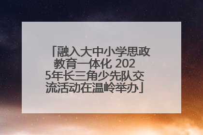融入大中小学思政教育一体化 2025年长三角少先队交流活动在温岭举办