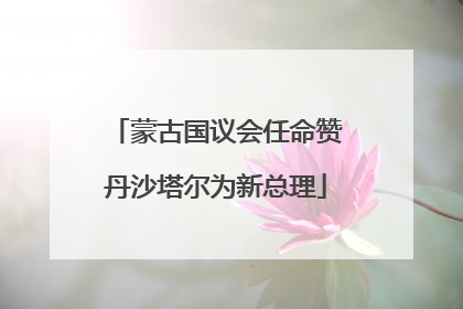 蒙古国议会任命赞丹沙塔尔为新总理