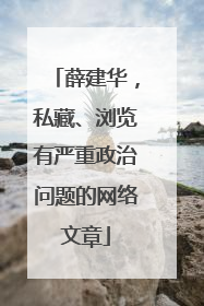 薛建华，私藏、浏览有严重政治问题的网络文章
