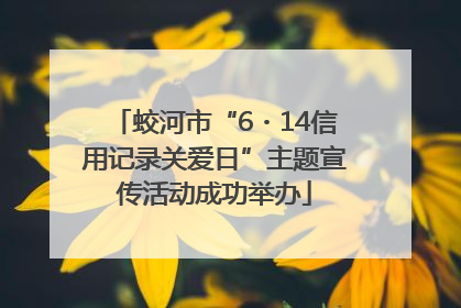 蛟河市“6・14信用记录关爱日”主题宣传活动成功举办