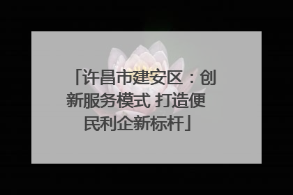 许昌市建安区：创新服务模式 打造便民利企新标杆