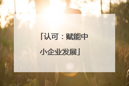 认可：赋能中小企业发展