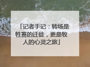 记者手记：转场是牲畜的迁徙，更是牧人的心灵之旅