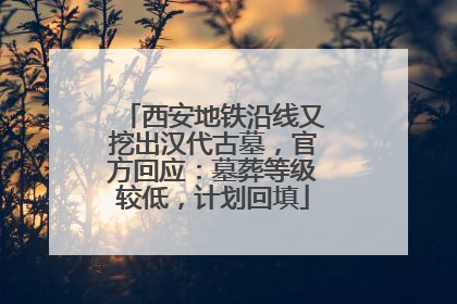 西安地铁沿线又挖出汉代古墓，官方回应：墓葬等级较低，计划回填