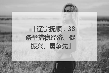 辽宁抚顺：38条举措稳经济、促振兴、勇争先
