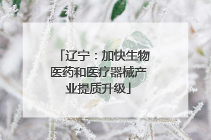 辽宁：加快生物医药和医疗器械产业提质升级