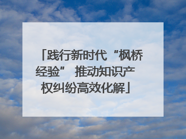 践行新时代“枫桥经验” 推动知识产权纠纷高效化解