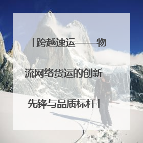 跨越速运——物流网络货运的创新先锋与品质标杆