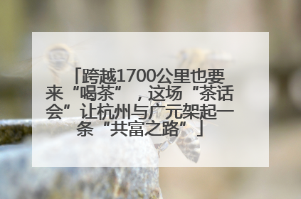 跨越1700公里也要来“喝茶”，这场“茶话会”让杭州与广元架起一条“共富之路”