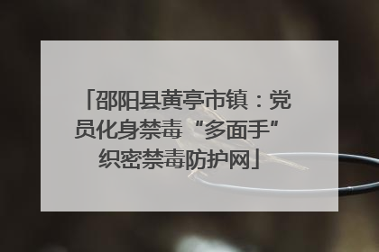 邵阳县黄亭市镇：党员化身禁毒“多面手” 织密禁毒防护网