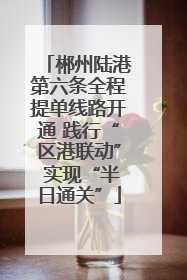 郴州陆港第六条全程提单线路开通 践行“区港联动” 实现“半日通关”