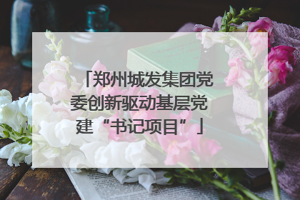 郑州城发集团党委创新驱动基层党建“书记项目”