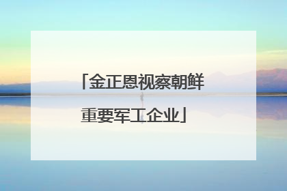 金正恩视察朝鲜重要军工企业