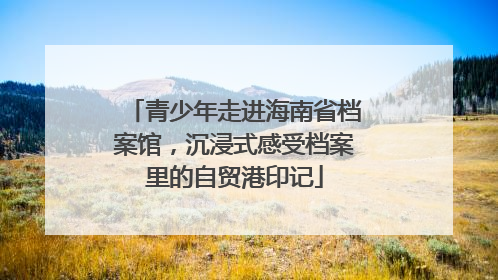 青少年走进海南省档案馆，沉浸式感受档案里的自贸港印记