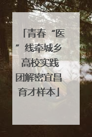 青春“医”线牵城乡 高校实践团解密宜昌育才样本