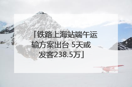 铁路上海站端午运输方案出台 5天或发客238.5万