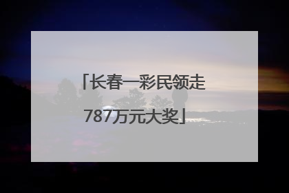 长春一彩民领走787万元大奖
