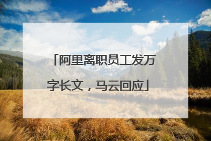 阿里离职员工发万字长文，马云回应