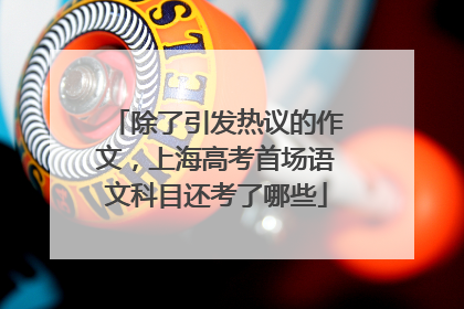除了引发热议的作文，上海高考首场语文科目还考了哪些
