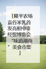 隆平农场袁谷米乳首发亮相中非经贸博览会“味道湖南”美食市集