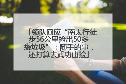 领队回应“南太行徒步56公里捡出50多袋垃圾”：随手的事，还打算去武功山捡