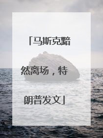 马斯克黯然离场，特朗普发文