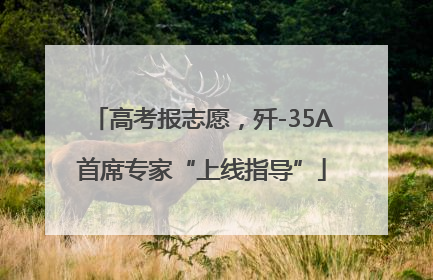 高考报志愿，歼-35A首席专家“上线指导”